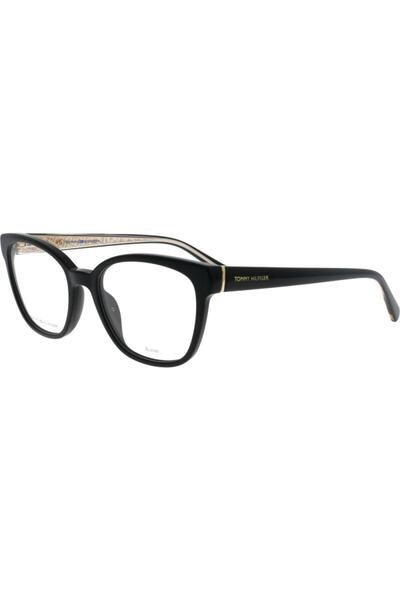 Tommy Hilfiger Women's Tommy Hilfiger TH1840 807 Eyeglass Frames, Plastic, Black, 54 mm