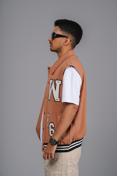 Butik Unisex Vest with Oversize Pattern Applique
