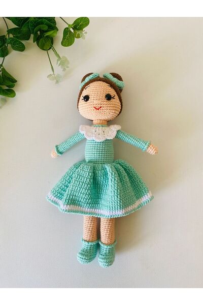 Adenya Açık Yeşil Şirin Bebek El Emeği Örgü Amigurumi Oyuncak