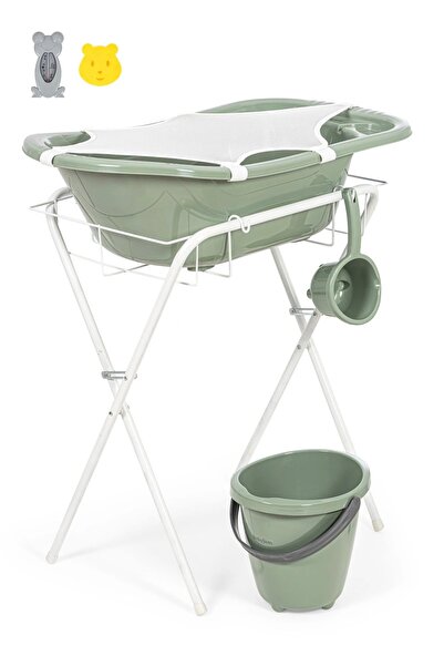 Babyjem Ayaklı Küvet Seti 7 Parça Soft Yeşil