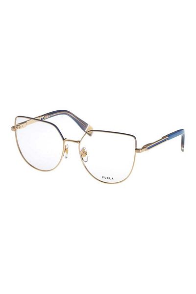 FURLA Women's eyeglasses frames VFU673 309M, Metal, Gold, 55 mm