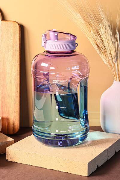 Poomy 2200 ml Suluk 2.2 Litre - Kilitli Kapaklı Geniş Hacimli Matara