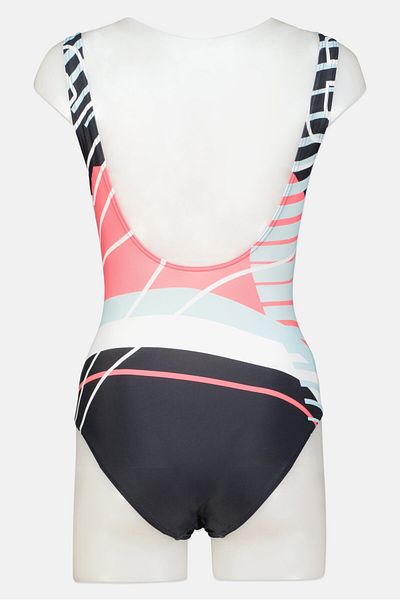 SPEEDO Women Allover Print One Pieces Swimwear, Black Combo