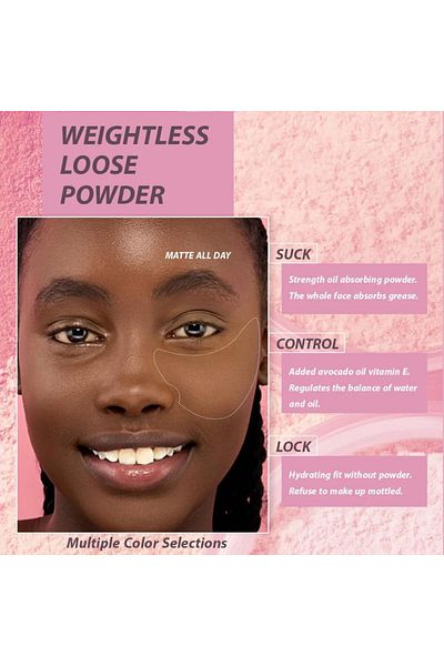 IDA Beauty Weightless Loose Setting Powder | Oil-Absorbing, Flawless Matte Finish (Glam 01,8g)
