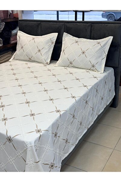 BERRY Karaca Velora Embroidered Pique Set 260/260 cm Coffee Flower