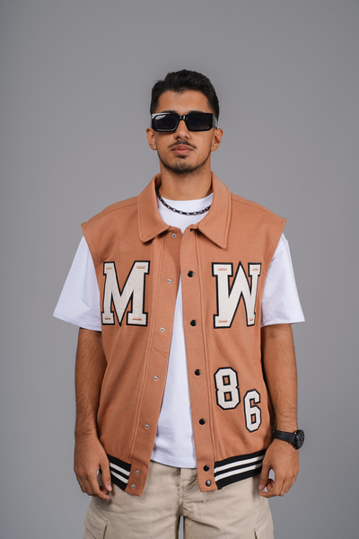 Butik Unisex Vest with Oversize Pattern Applique