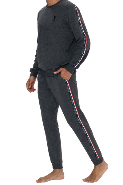 U.S. Polo Assn. Men's Long Sleeve Cotton Crew Neck Stylish and Comfortable Pajama Set
