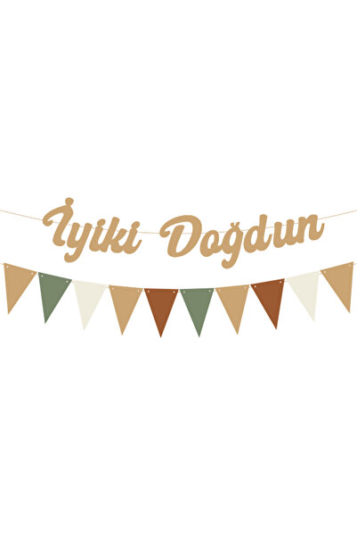 BatıDoğu Καφέ με γάλα Καλά γενέθλια Καλλιγραφικό σετ με πανό και μονόχρωμο σημαίο