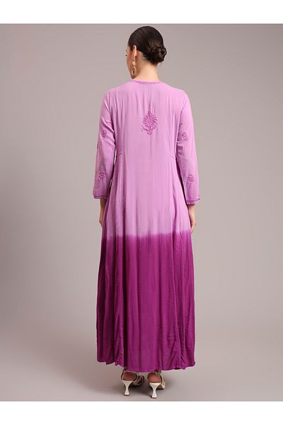 alaya Hand Embroidered Chikankari Modal Ombre Jalabiya-AL4018