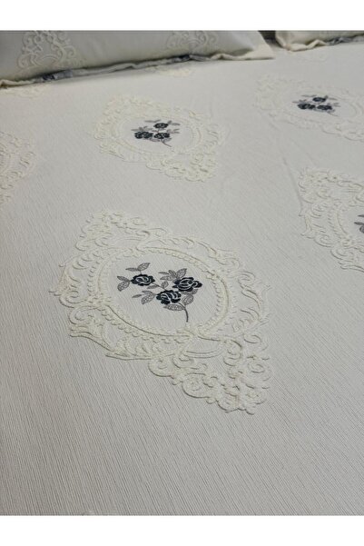 BERRY Ottoman Embroidered Pique Set 260/260 cm Grayflower