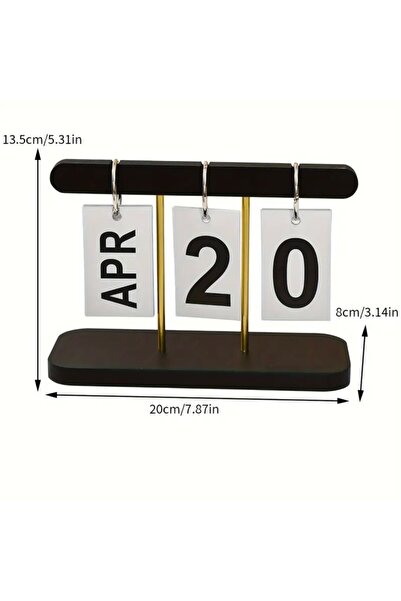 INTEREV 1 Adet Siyah Nordic Minimalist Yaratıcı Flip Takvim - Masa Dekorasyon Takvimi