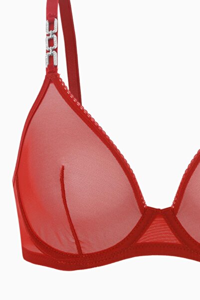 FANTEZİCİM Chain Detailed Tulle Bra Panty Set