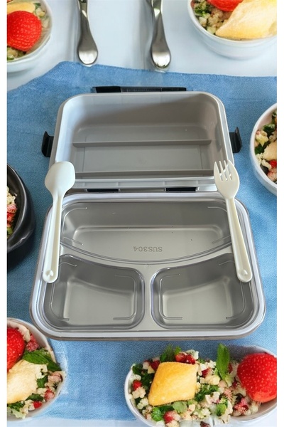 LeesHome Lunch Box Stainless Steel Food Transport Container 1 Lt