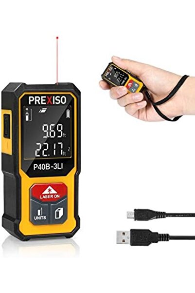 Prexiso Mini Laser Measurement Tool, 135Ft Rechargeable Laser Distance Meter Ft/Ft+in/in/M Unit, Las