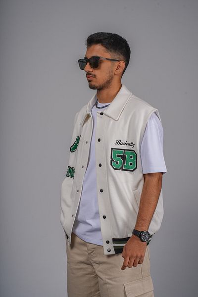 Butik Embroidered Snap Closure Ribbed Unisex Vest
