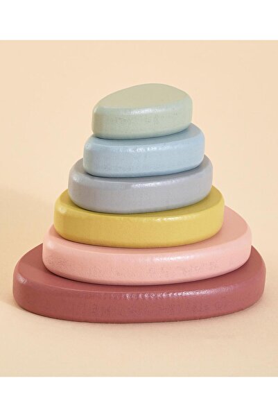 Fab N Funky 3 in 1 Wooden Rainbow Montessori Stacker Toy, Multicolor - 23 Pieces