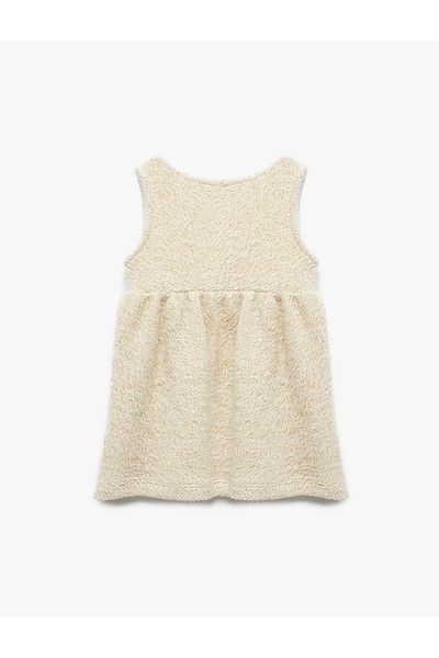 Koton Button Pocket Detailed Crew Neck Sleeveless Gilet Dress