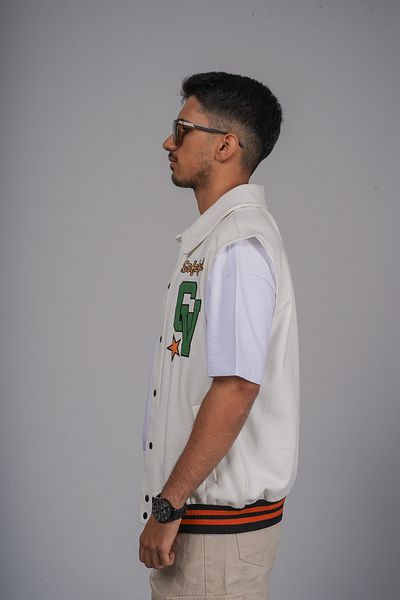 Butik Shirt Collar Snap Closure Oversize Vest