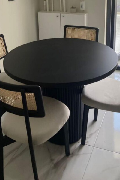 TREELAB 4 KİŞİLİK SİYAH YEMEK MASASI