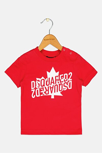 DSquared2 Toddlers Boy Crew Neck Short Sleeve Graphic Print T-Shirt, Red