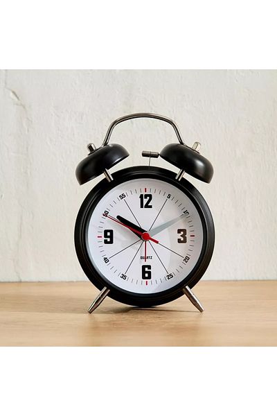 Home Box Mido Metal Twin Bell Alarm Clock - 15.5 cm