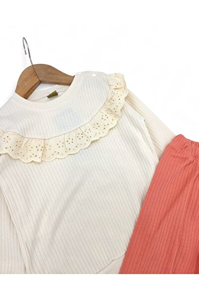 Egelite Baby Girl Body with Ruffle Detail, Corduroy Fabric, Seasonal 9-12-18-24 Months Daily 2-Piece Bottom Top Set