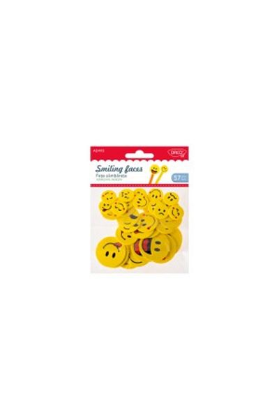 daço Craft Accessory Smiley Faces, Color Yellow, Material Foam, 57 pcs/Set, Dimensions 2/3/4 cm