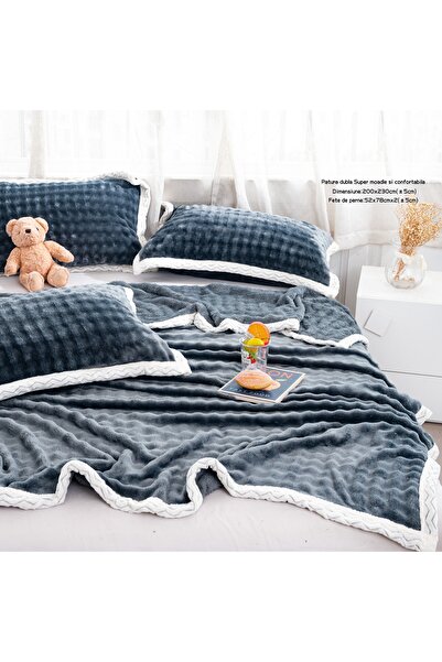 CHIRASO CHIRASO Blanket Set, soft and fluffy, made of plush microfiber, 200x230 cm and 2 Pillowcases 52x78 cm
