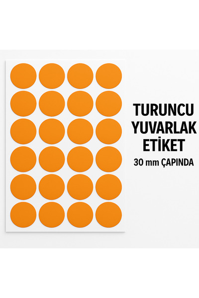 Kalite Barkod Okrugla etiketa 30 mm narandžaste boje 600 komada etiketa - kva...