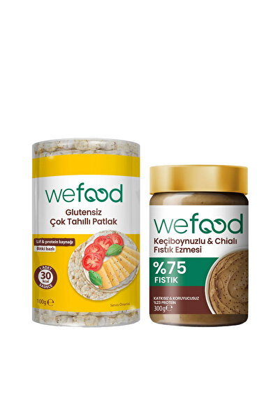 Wefood Cumin & Chia Peanut Butter 300 g + Gluten-Free Multi-Grain Crackers 100 Gr
