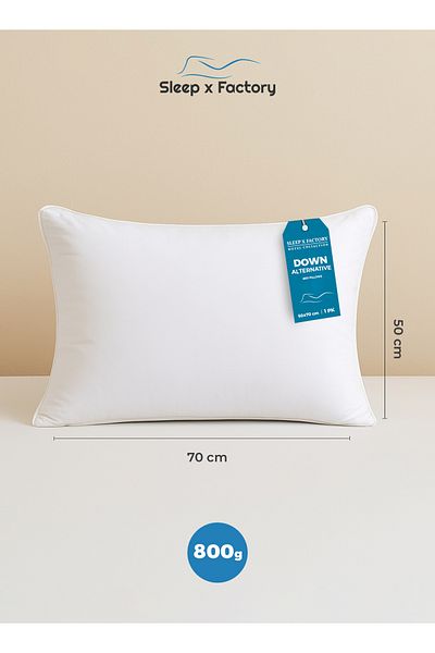 Sleep x Factory Premium Cotton Hotel Pillow – Microfiber Fill – 800g – Ultra Soft & Supportive