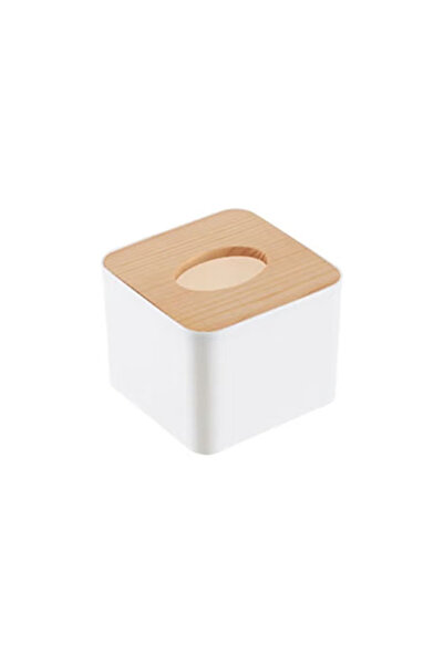 Raffine Paper Tissue Holder White/Brown 11x8.5x11cm