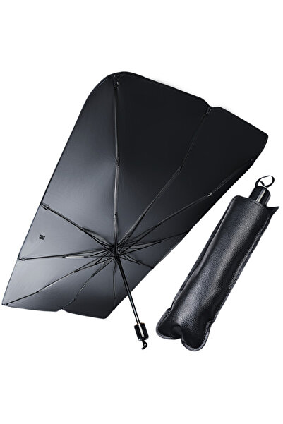 SDEPOT Parasolar auto SDEPOT®, pliabil, tip umbrela, cu rezistenta UV,negru