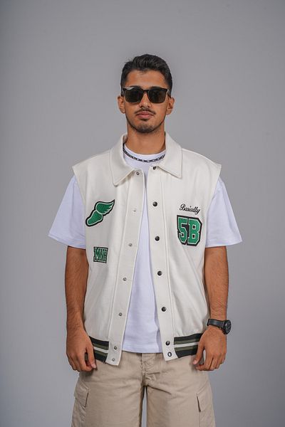 Butik Embroidered Snap Closure Ribbed Unisex Vest