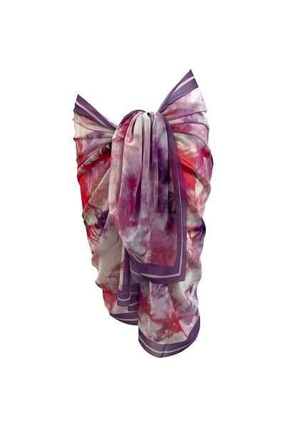 tarzınısec Women's Underwear Showing Transparent Pareo – Pink Tie-Dye Patterned Summer Beach Shawl |   Lightweight and Stylish