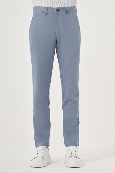 Morven Men's A. Blue Export Summer Cotton Side Pocket Slim Fit Chino Pants