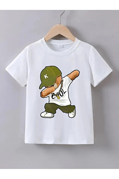 haha Tricou pentru copii cu imprimeu AB pentru băieți