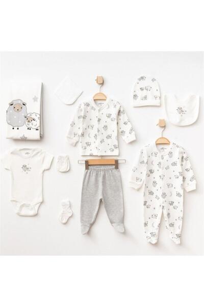 Aziz Bebe 10327 Baby Boy Gray 10-Piece Hospital Release