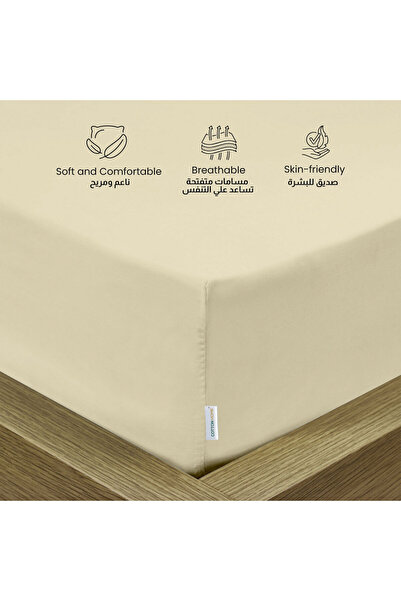 COTTON HOME Supersoft 1 Piece Fitted Sheet 180x200+30cm King Size Bed Sheet Deep Pocket Design for Secure Fit