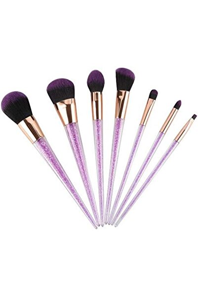 O Ozone مجموعة فرش مكياج مكونة من 7 قطع بمقبض شفاف متعدد الألوان