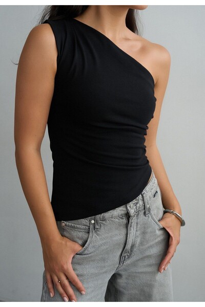 Serpirella Butik Bluză drapată cu un singur braț