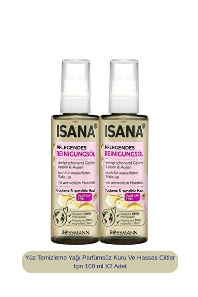 ISANA Yüz Temizleme Yağı Parfümsüz Kuru Ve Hassas Ciltler Için 100 ml X2 Adet