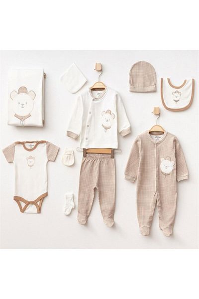 Aziz Bebe 10325 Baby Boy Beige 10-Piece Hospital Release