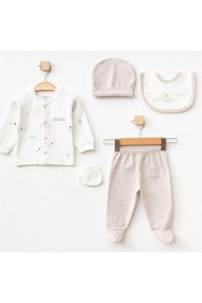 Aziz Bebe 5334 Baby Boy Beige 5-Piece Hospital Release