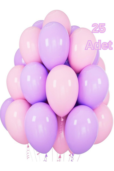Işıltı Balon Dükkanı Mor Ve Açık Pembe Balonlar Parlak Parti Balonu Mezuniyet...