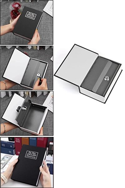 Tilbe Home Large Size Book-Shaped Hidden Safe Box with Key Money Gold Storage Decorative Piggy Bank with Burglar Lock