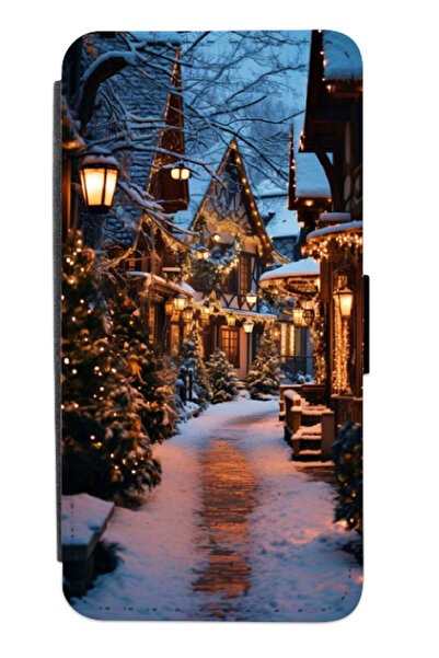 Atlas Husa personalizata tip carte Motorola Moto E22, Winter Village, multico...