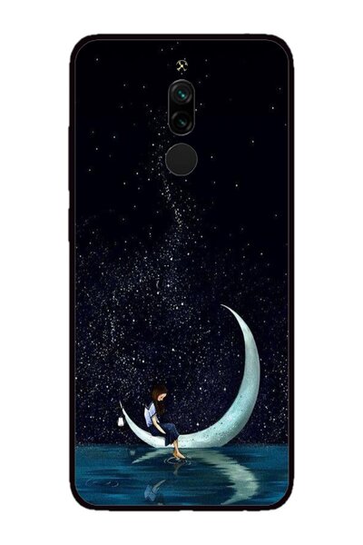 Atlas Husa personalizata si Folie de Silicon Xiaomi Redmi 8, Moon Fishing, mu...