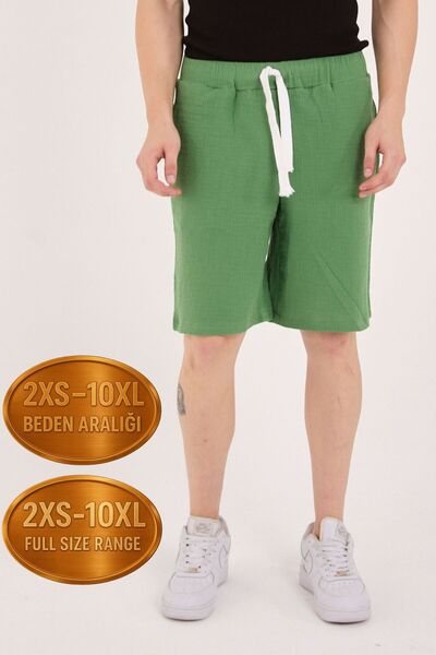 RELAXL 100% Cotton Women's Green Muslin Shorts 2Xs-10Xl Size Option