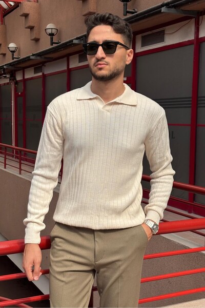 inpool Ανδρικό πουλόβερ, Πολυτελής κουλτούρα, Στυλ κινουμένων σχεδίων, Πλεκτό με λαιμόκοψη πόλο, πλεκτό πουλόβερ PLTK09